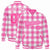 Custom Pink-White Varsity Full-Snap Plaid Pattern Letterman Baseball Jacket