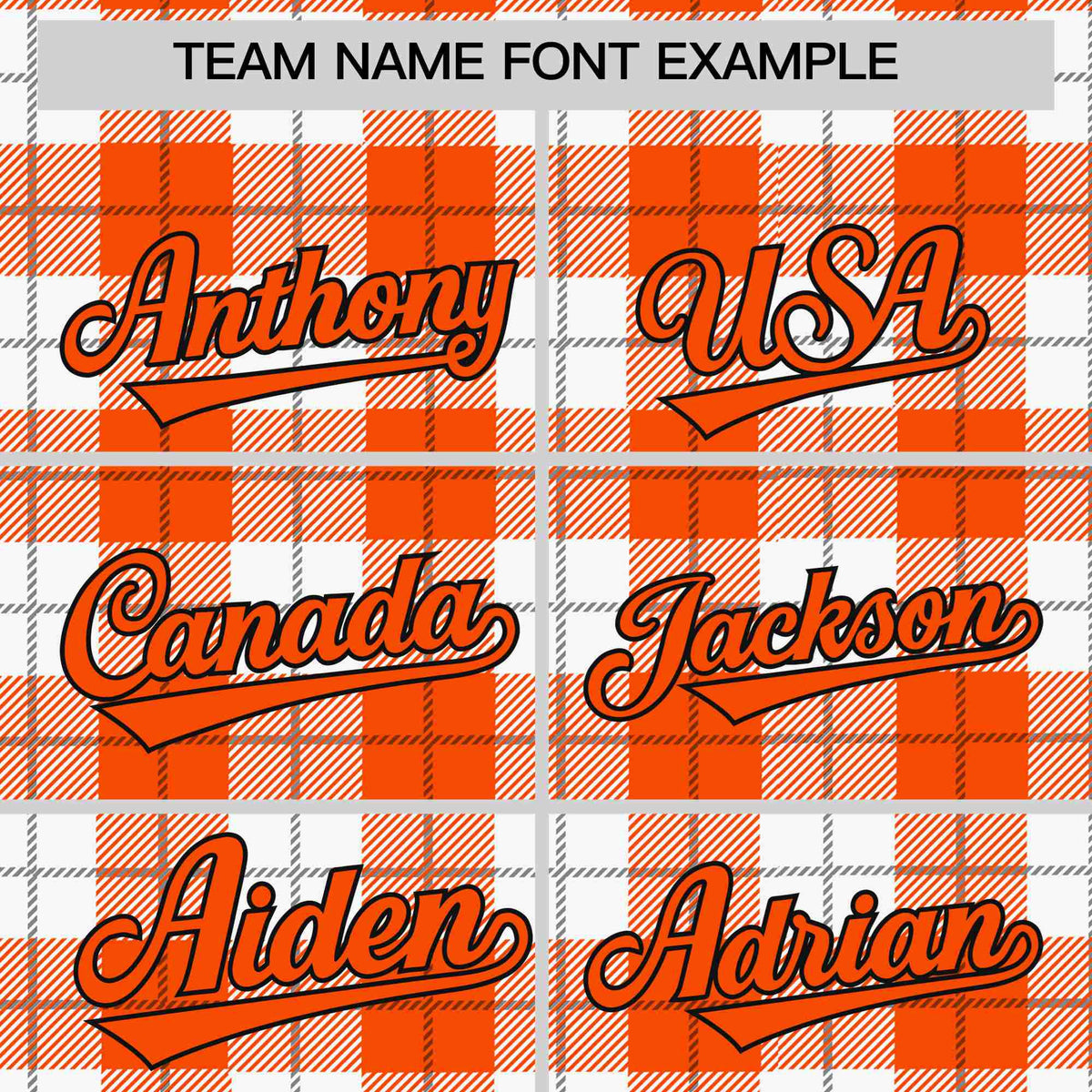 Custom Orange-White Varsity Full-Snap Plaid Pattern Letterman Baseball Jacket