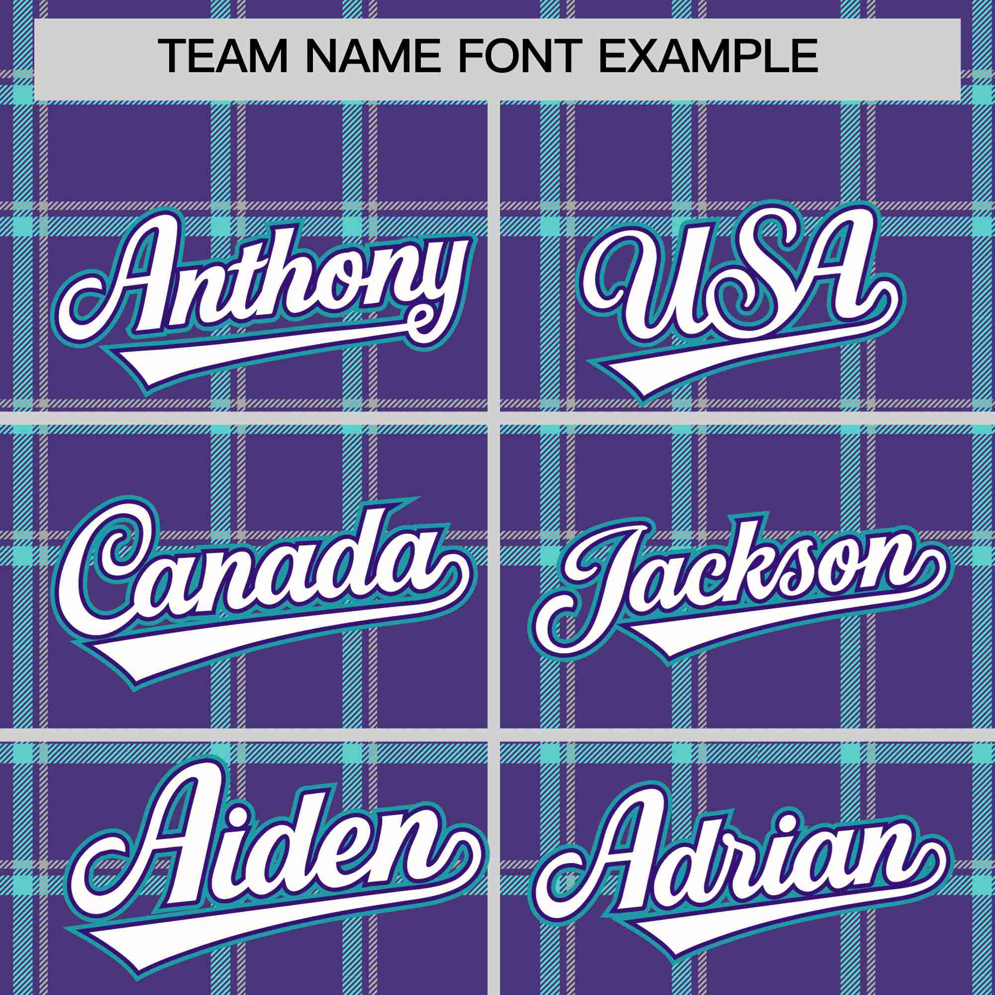 Custom Purple-Aqua Varsity Full-Snap Plaid Pattern Letterman Baseball Jacket