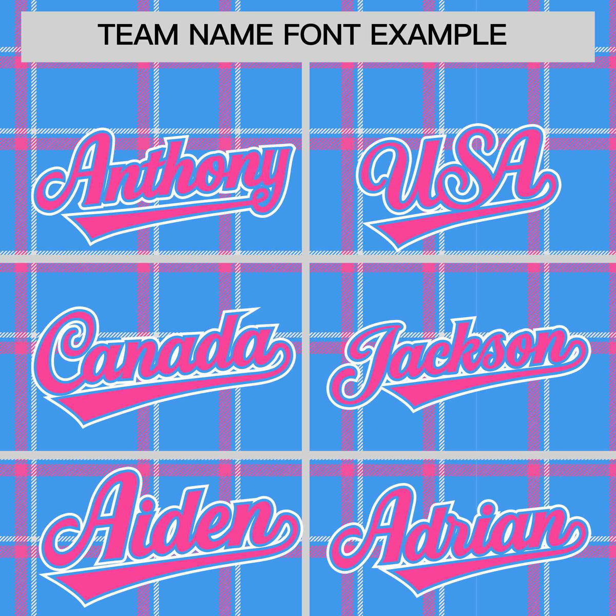 Custom Powder Blue-Pink Varsity Full-Snap Plaid Pattern Letterman Baseball Jacket