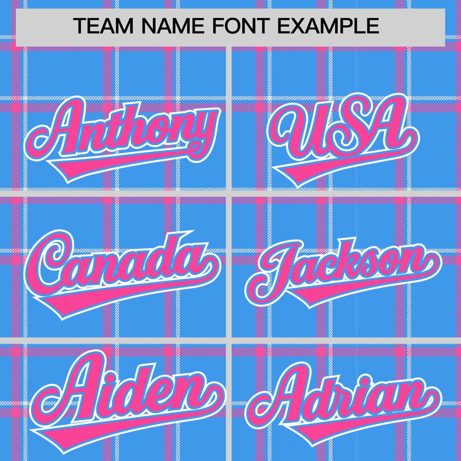 Custom Powder Blue-Pink Varsity Full-Snap Plaid Pattern Letterman Baseball Jacket