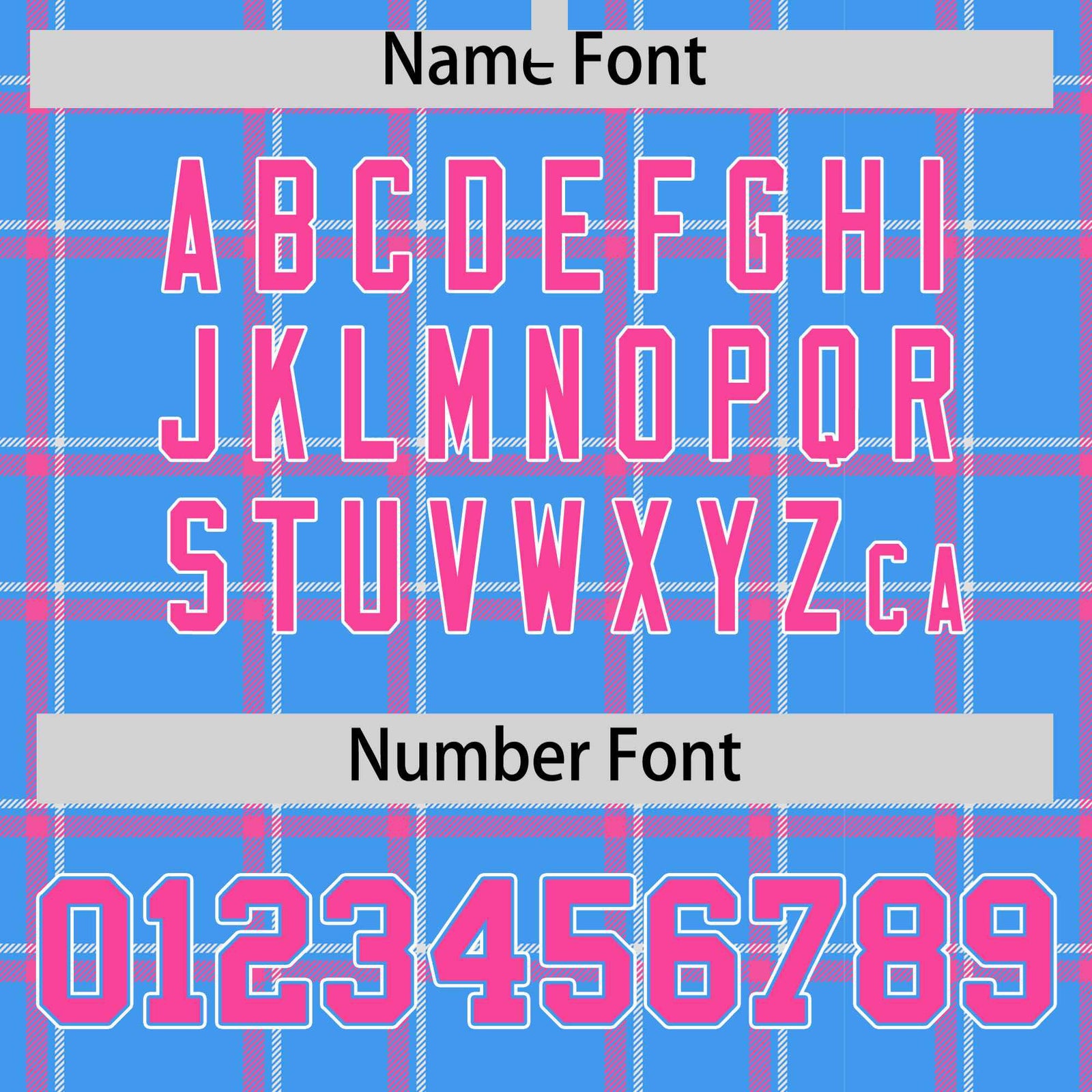 Custom Powder Blue-Pink Varsity Full-Snap Plaid Pattern Letterman Baseball Jacket