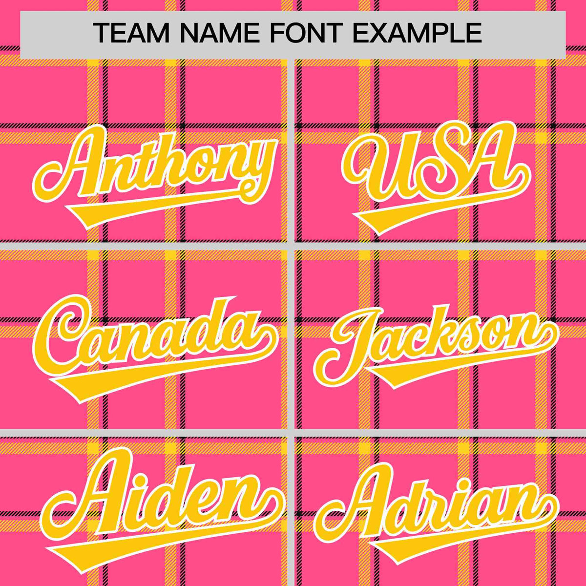 Custom Pink-Gold Varsity Full-Snap Plaid Pattern Letterman Baseball Jacket