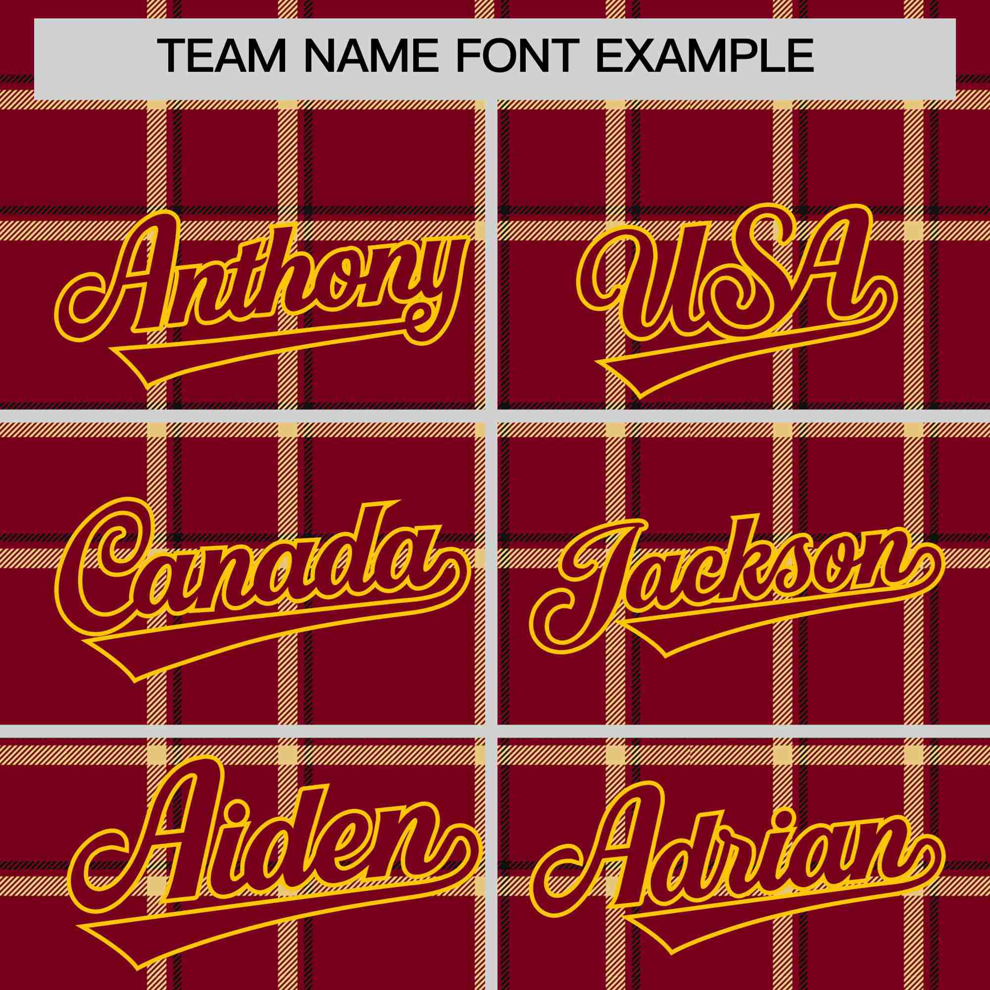 Custom Crimson-Gold Varsity Full-Snap Plaid Pattern Letterman Baseball Jacket