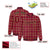 Custom Crimson-Gold Varsity Full-Snap Plaid Pattern Letterman Baseball Jacket