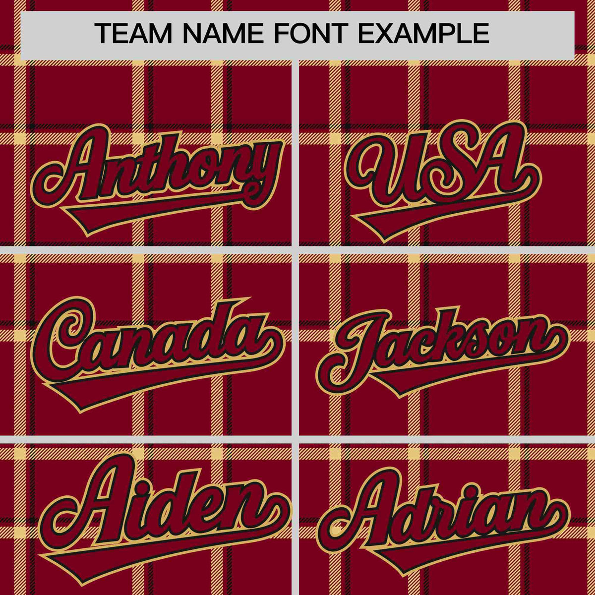 Custom Crimson-Gold Varsity Full-Snap Plaid Pattern Letterman Baseball Jacket