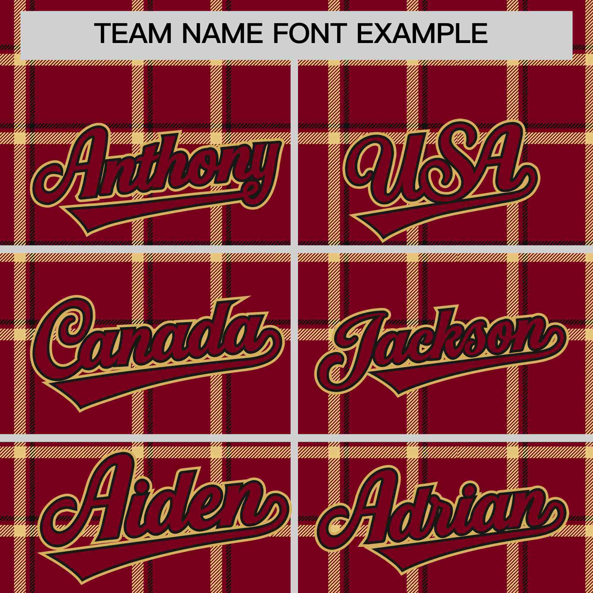 Custom Crimson-Gold Varsity Full-Snap Plaid Pattern Letterman Baseball Jacket