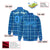 Custom Royal Blue Varsity Full-Snap Plaid Pattern Letterman Baseball Jacket