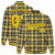 Custom Dark Gray-Gold Varsity Full-Snap Plaid Pattern Letterman Baseball Jacket