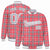 Custom Light Red-Crimson Varsity Full-Snap Plaid Pattern Letterman Baseball Jacket