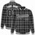 Custom Dark Gray-White Varsity Full-Snap Plaid Pattern Letterman Baseball Jacket