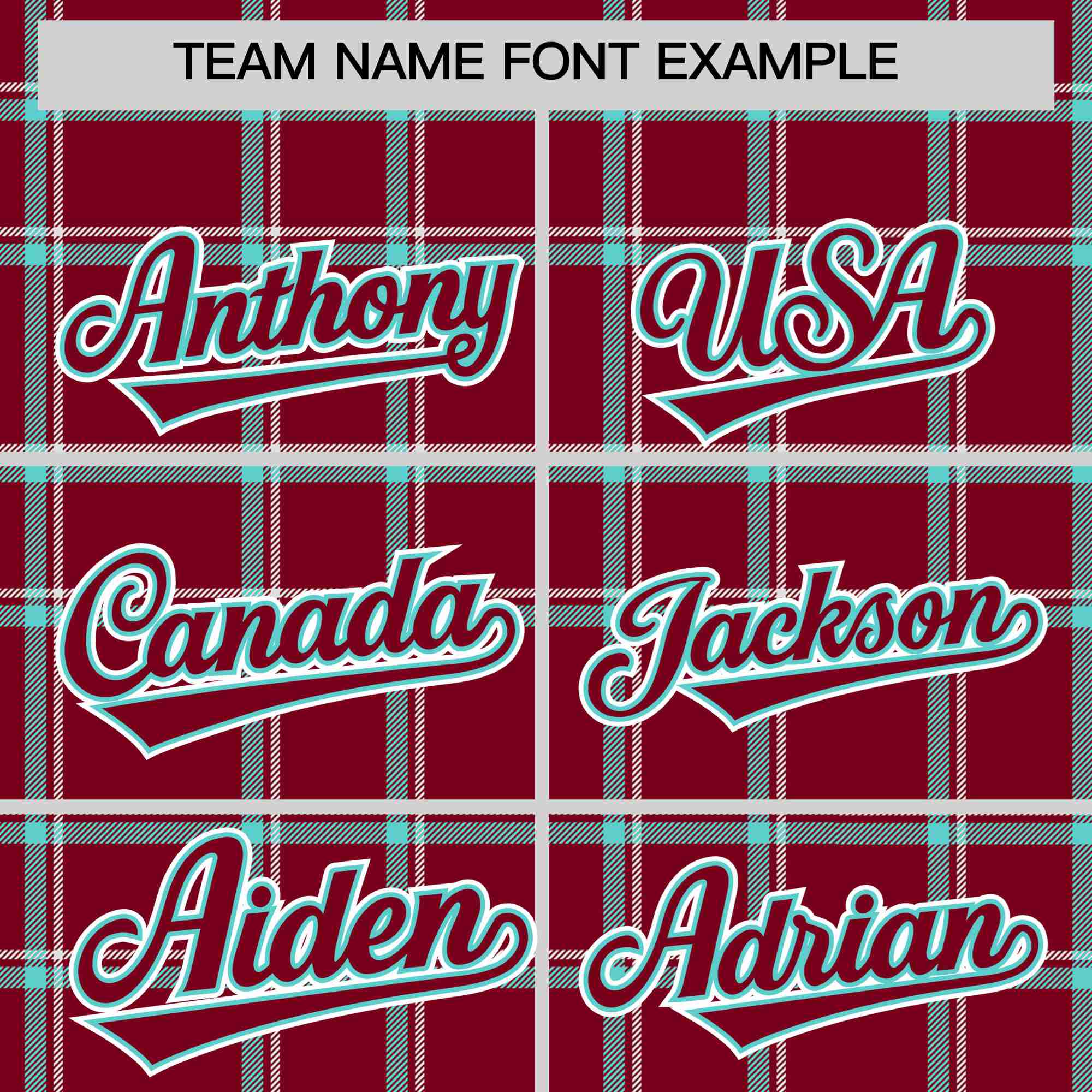 Custom Crimson-Aqua Varsity Full-Snap Plaid Pattern Letterman Baseball Jacket