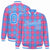 Custom Powder Blue-Pink Varsity Full-Snap Plaid Pattern Letterman Baseball Jacket