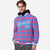 Custom Powder Blue-Pink Varsity Full-Snap Plaid Pattern Letterman Baseball Jacket