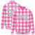 Custom Pink-White Varsity Full-Snap Plaid Pattern Letterman Baseball Jacket