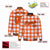 Custom Orange-White Varsity Full-Snap Plaid Pattern Letterman Baseball Jacket