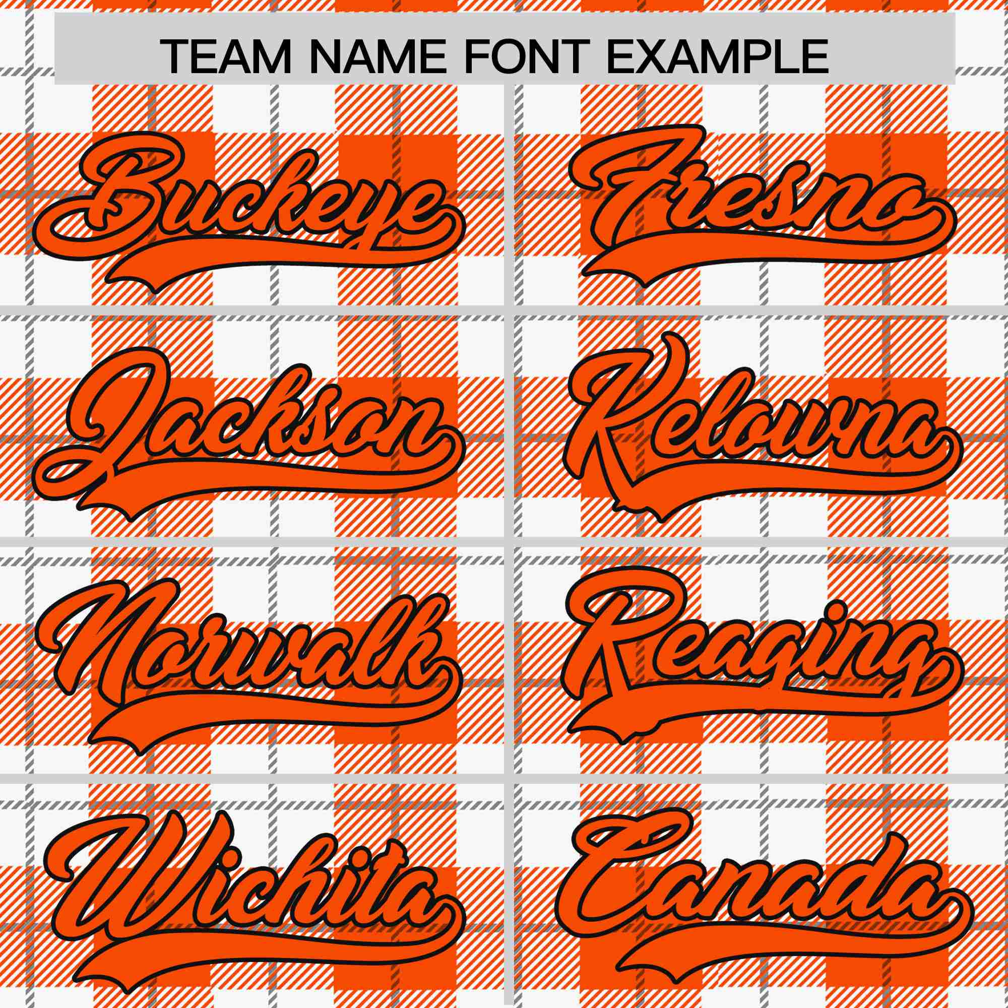 Custom Orange-White Varsity Full-Snap Plaid Pattern Letterman Baseball Jacket