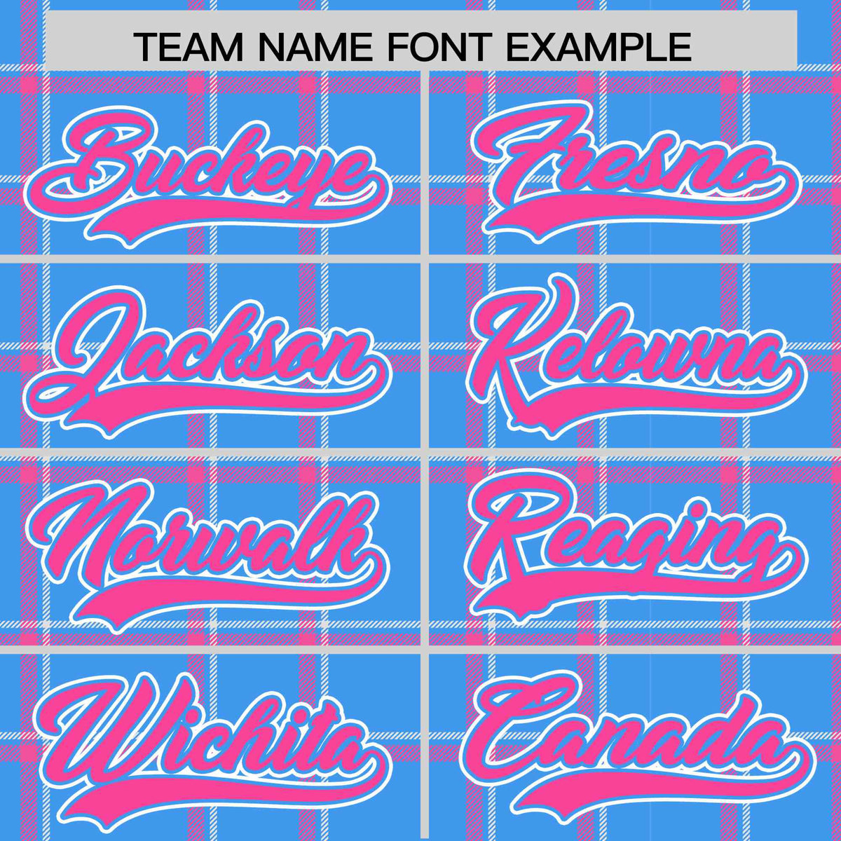 Custom Powder Blue-Pink Varsity Full-Snap Plaid Pattern Letterman Baseball Jacket