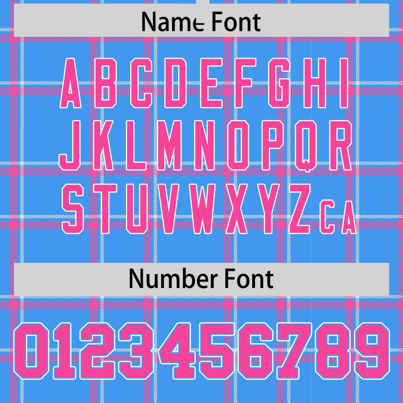 Custom Powder Blue-Pink Varsity Full-Snap Plaid Pattern Letterman Baseball Jacket