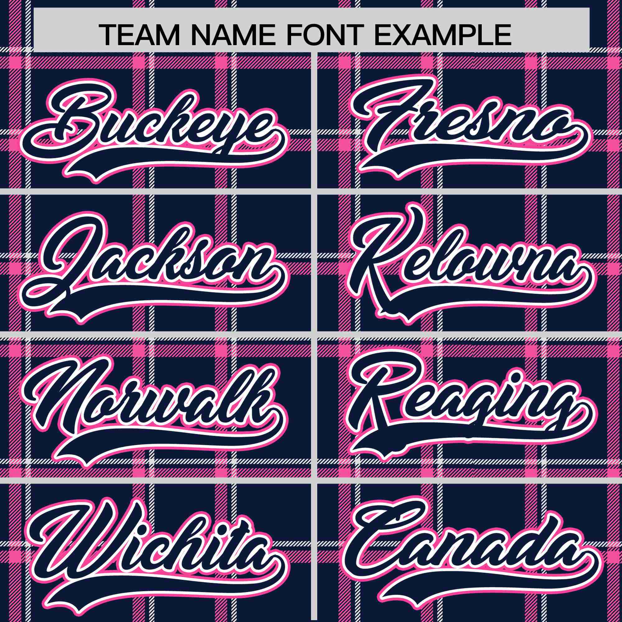 Custom Navy-Pink Varsity Full-Snap Plaid Pattern Letterman Baseball Jacket