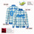 Custom Cream-Light Blue Varsity Full-Snap Plaid Pattern Letterman Baseball Jacket