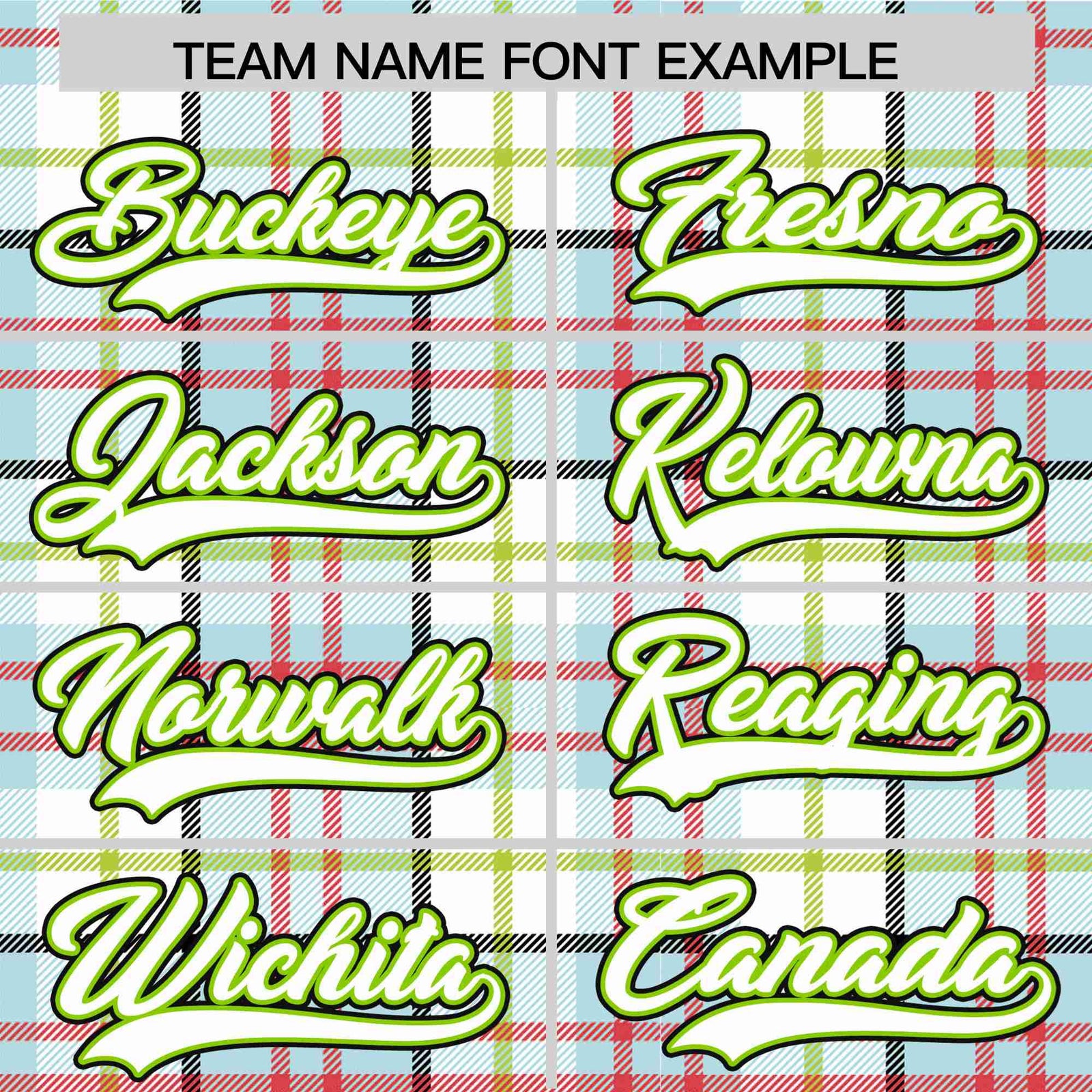 Custom Cream Neon Green-Red Varsity Full-Snap Plaid Pattern Letterman Baseball Jacket