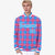 Custom Powder Blue-Pink Varsity Full-Snap Plaid Pattern Letterman Baseball Jacket