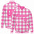 Custom Pink-White Varsity Full-Snap Plaid Pattern Letterman Baseball Jacket