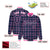 Custom Navy-Pink Varsity Full-Snap Plaid Pattern Letterman Baseball Jacket