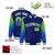 Custom Navy Neon Green-Royal Blue Varsity Full-Snap Sleeve Gradient Fashion Letterman Baseball Jacket