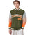 Custom Olive Gray-Orange Varsity Full-Snap Sleeve Gradient Fashion Letterman Baseball Jacket