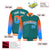 Custom Aqua Orange-Powder Blue Varsity Full-Snap Sleeve Gradient Fashion Letterman Baseball Jacket