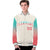 Custom Cream Aqua-Light Red Varsity Full-Snap Sleeve Gradient Fashion Letterman Baseball Jacket