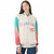 Custom Cream Aqua-Light Red Varsity Full-Snap Sleeve Gradient Fashion Letterman Baseball Jacket