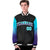 Custom Black Sky Blue-Purple Varsity Full-Snap Sleeve Gradient Fashion Letterman Baseball Jacket