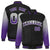 Custom Black Gray-Purple Varsity Full-Snap Sleeve Gradient Fashion Letterman Baseball Jacket