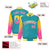 Custom Aqua Yellow-Pink Varsity Full-Snap Sleeve Gradient Fashion Letterman Baseball Jacket