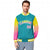 Custom Aqua Yellow-Pink Varsity Full-Snap Sleeve Gradient Fashion Letterman Baseball Jacket