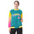 Custom Aqua Yellow-Pink Varsity Full-Snap Sleeve Gradient Fashion Letterman Baseball Jacket