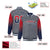 Custom Dark Gray Red-Navy Varsity Full-Snap Sleeve Gradient Fashion Letterman Baseball Jacket