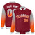 Custom Crimson Gray-Orange Varsity Full-Snap Sleeve Gradient Fashion Letterman Baseball Jacket