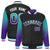 Custom Black Aqua-Purple Varsity Full-Snap Sleeve Gradient Fashion Letterman Baseball Jacket