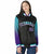 Custom Black Aqua-Purple Varsity Full-Snap Sleeve Gradient Fashion Letterman Baseball Jacket