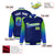 Custom Navy Neon Green-Royal Blue Varsity Full-Snap Sleeve Gradient Fashion Letterman Baseball Jacket