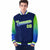 Custom Navy Neon Green-Royal Blue Varsity Full-Snap Sleeve Gradient Fashion Letterman Baseball Jacket