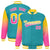 Custom Aqua Yellow-Pink Varsity Full-Snap Sleeve Gradient Fashion Letterman Baseball Jacket