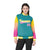 Custom Aqua Yellow-Pink Varsity Full-Snap Sleeve Gradient Fashion Letterman Baseball Jacket