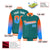 Custom Aqua Orange-Powder Blue Varsity Full-Snap Sleeve Gradient Fashion Letterman Baseball Jacket