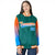 Custom Aqua Orange-Powder Blue Varsity Full-Snap Sleeve Gradient Fashion Letterman Baseball Jacket