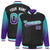 Custom Black Aqua-Purple Varsity Full-Snap Sleeve Gradient Fashion Letterman Baseball Jacket